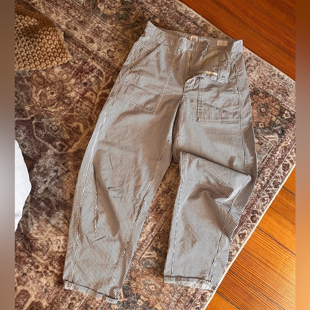 GAP Railroad Striped Barrel Pants